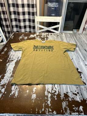 Billionaire Boys Club Camo Logo Graphic T-Shirt Mustard Green Size L